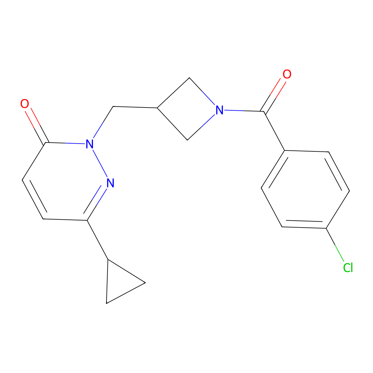 2-{[1-(4-Chlorobenzoyl)azetidin-3-yl]methyl}-6-cyclopropyl-2,3-dihydropyridazin-3-one molecular structure, CAS 2320886-07-3
