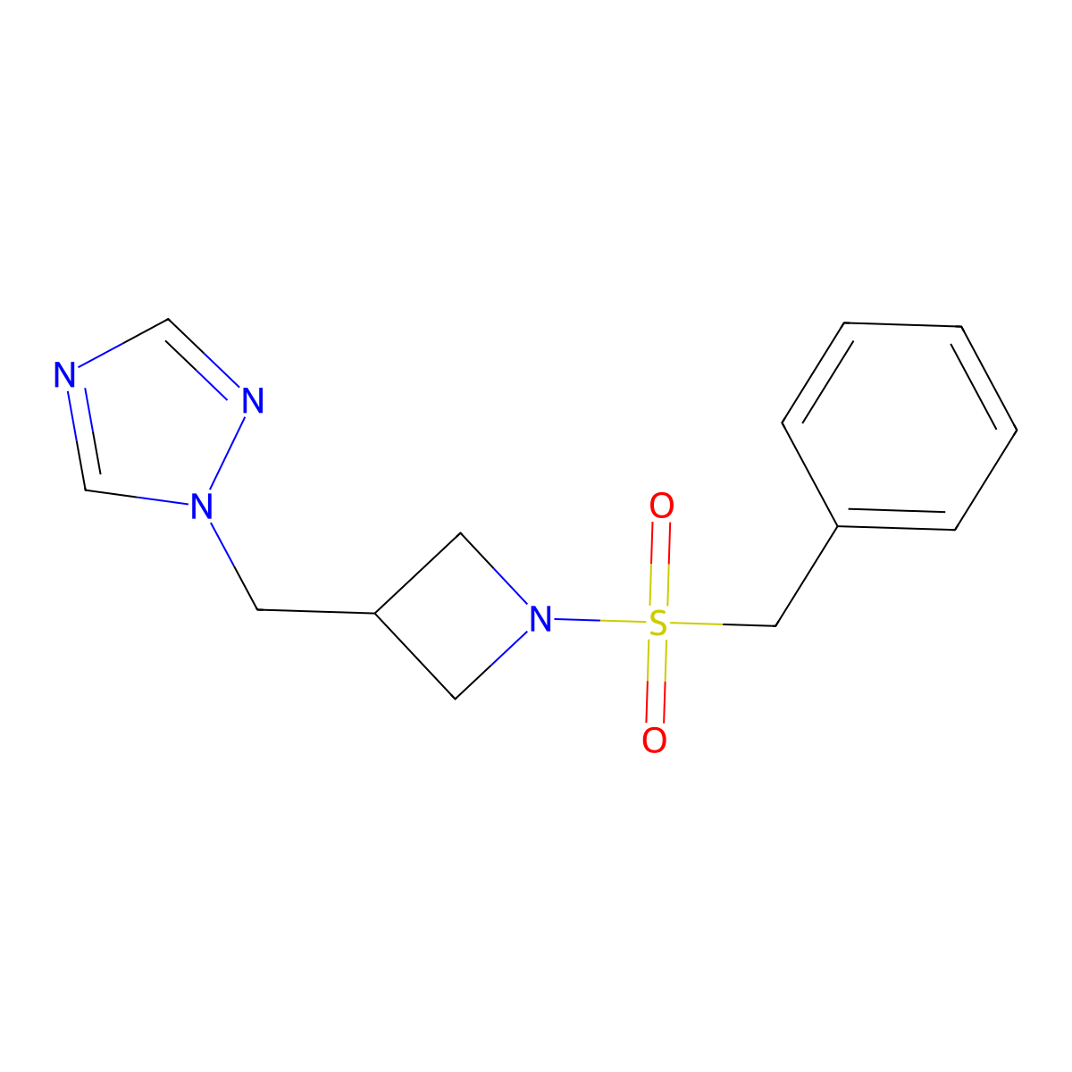 1-[(1-phenylmethanesulfonylazetidin-3-yl)methyl]-1H-1,2,4-triazole molecular structure, CAS 2320886-24-4