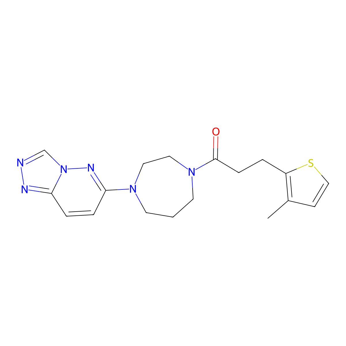 3-(3-Methylthiophen-2-yl)-1-(4-{[1,2,4]triazolo[4,3-b]pyridazin-6-yl}-1,4-diazepan-1-yl)propan-1-one molecular structure, CAS 2320886-28-8