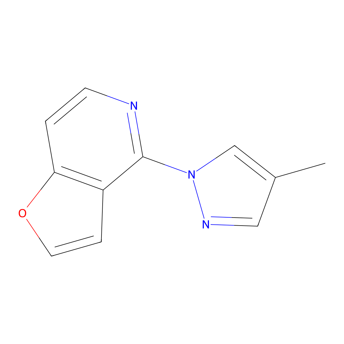 1-{furo[3,2-c]pyridin-4-yl}-4-methyl-1H-pyrazole molecular structure, CAS 2320886-34-6