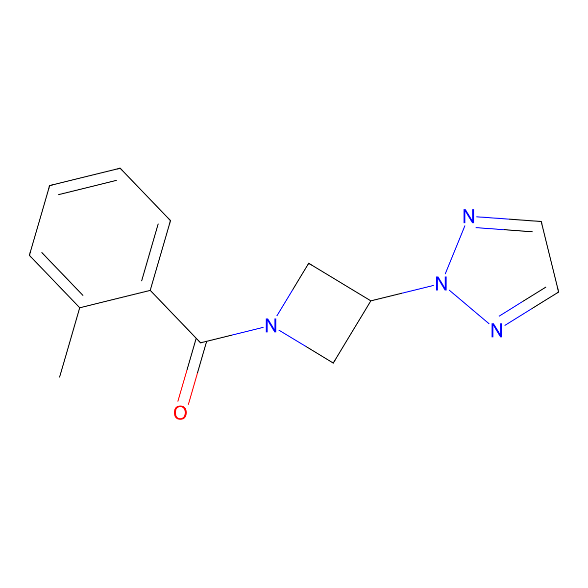 2-[1-(2-methylbenzoyl)azetidin-3-yl]-2H-1,2,3-triazole molecular structure, CAS 2320886-65-3