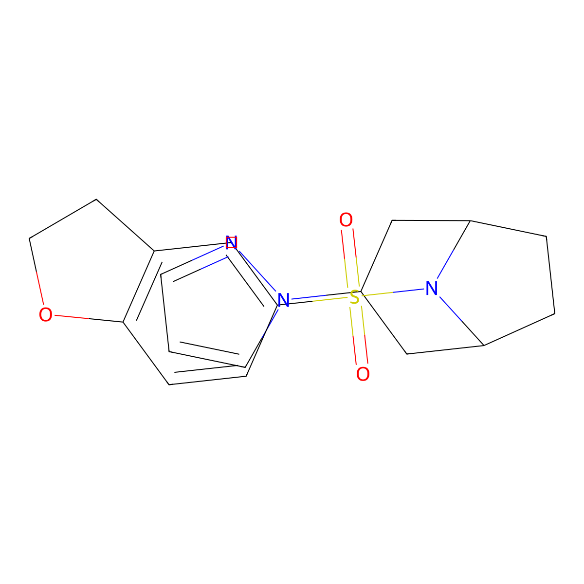(1R,5S)-8-((2,3-dihydrobenzofuran-5-yl)sulfonyl)-3-(1H-pyrazol-1-yl)-8-azabicyclo[3.2.1]octane molecular structure, CAS 2320886-75-5