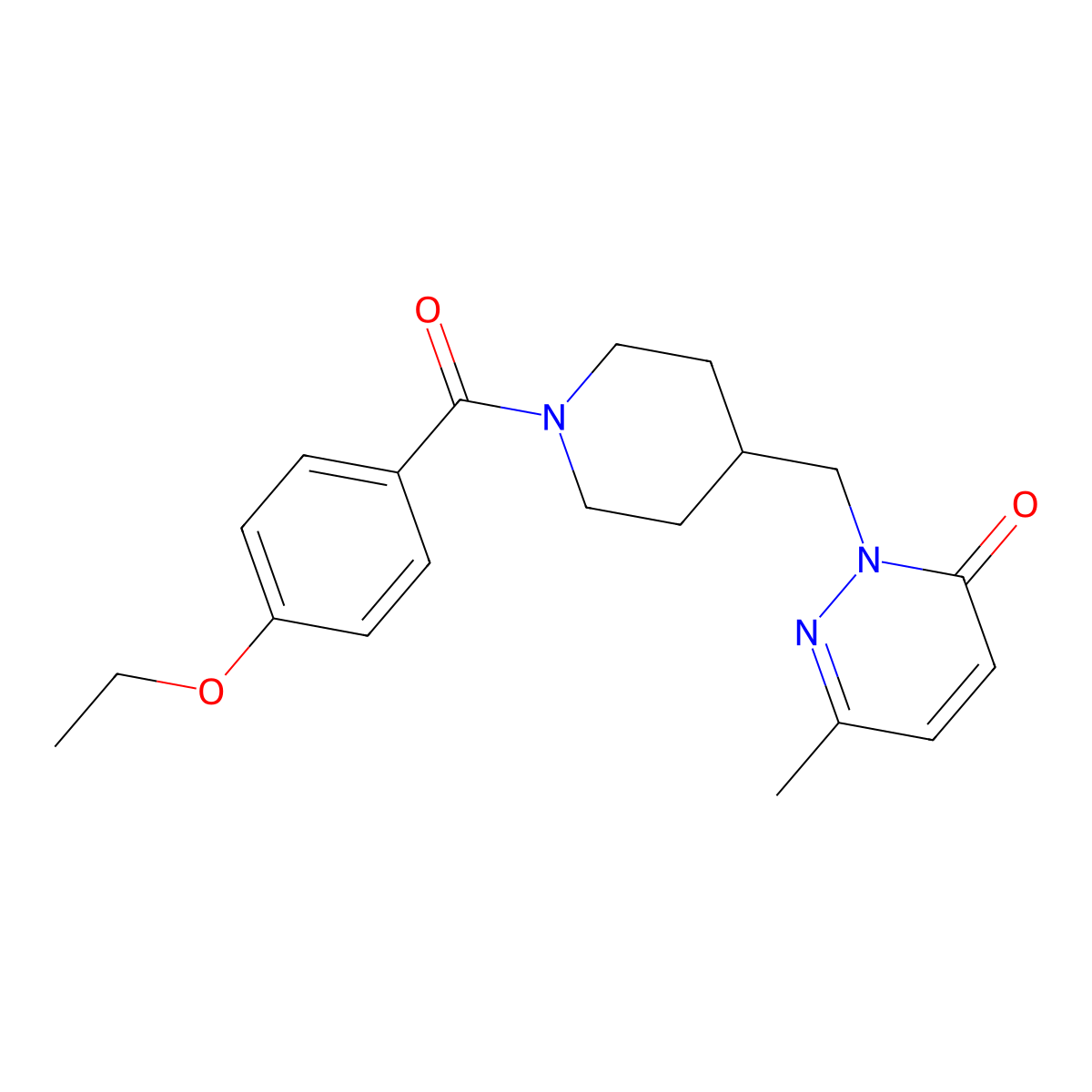 2-((1-(4-ethoxybenzoyl)piperidin-4-yl)methyl)-6-methylpyridazin-3(2H)-one molecular structure, CAS 2320886-95-9
