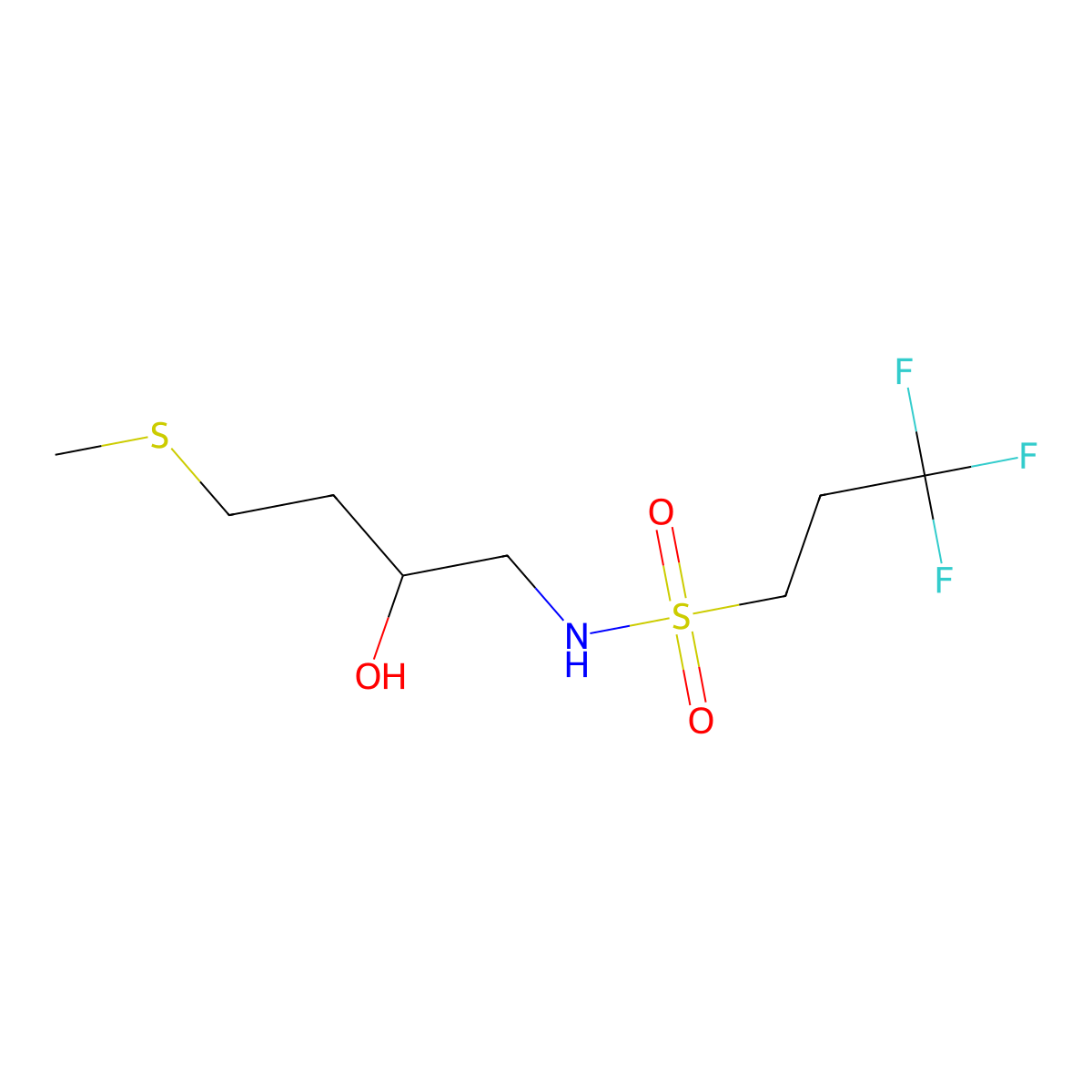 3,3,3-trifluoro-N-[2-hydroxy-4-(methylsulfanyl)butyl]propane-1-sulfonamide molecular structure, CAS 2320887-34-9