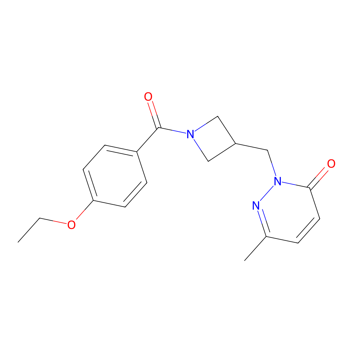 2-{[1-(4-Ethoxybenzoyl)azetidin-3-yl]methyl}-6-methyl-2,3-dihydropyridazin-3-one molecular structure, CAS 2320887-40-7