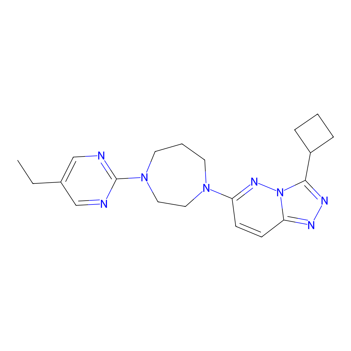 1-{3-Cyclobutyl-[1,2,4]triazolo[4,3-b]pyridazin-6-yl}-4-(5-ethylpyrimidin-2-yl)-1,4-diazepane molecular structure, CAS 2320887-49-6