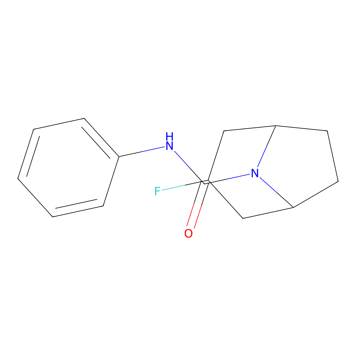 3-Fluoro-N-phenyl-8-azabicyclo[3.2.1]octane-8-carboxamide molecular structure, CAS 2320887-51-0