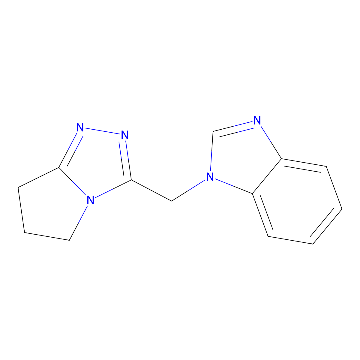 1-({5H,6H,7H-pyrrolo[2,1-c][1,2,4]triazol-3-yl}methyl)-1H-1,3-benzodiazole molecular structure, CAS 2320887-60-1