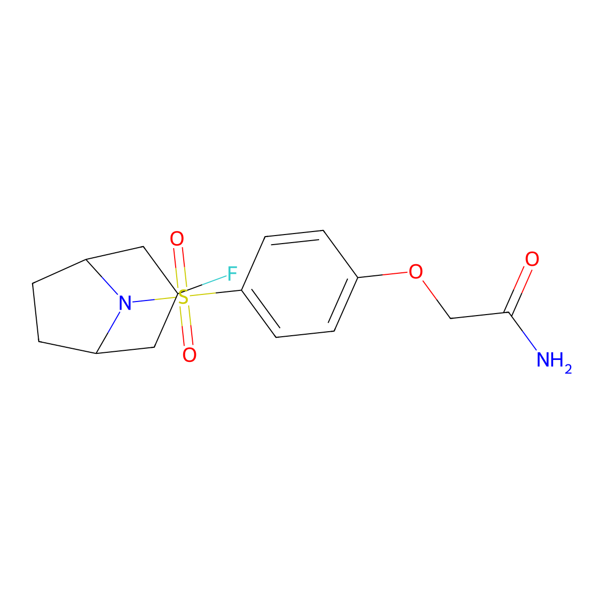 2-[4-({3-Fluoro-8-azabicyclo[3.2.1]octan-8-yl}sulfonyl)phenoxy]acetamide molecular structure, CAS 2320887-87-2