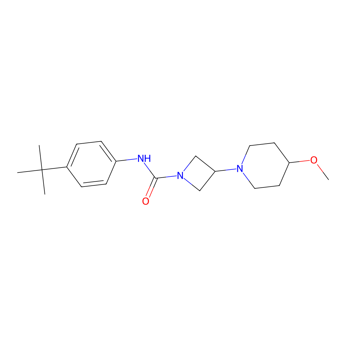 N-(4-Tert-butylphenyl)-3-(4-methoxypiperidin-1-yl)azetidine-1-carboxamide molecular structure, CAS 2320887-95-2