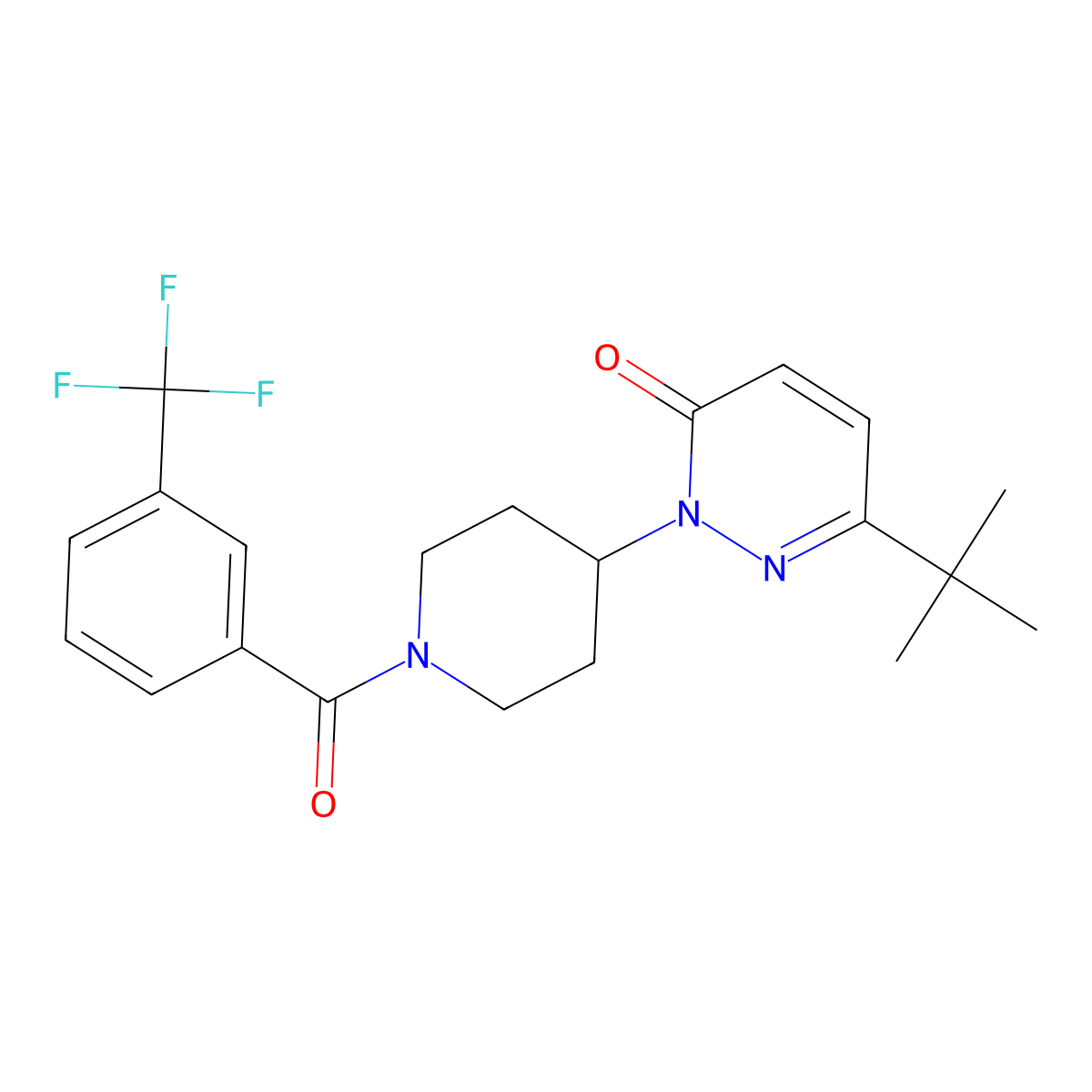 6-Tert-butyl-2-{1-[3-(trifluoromethyl)benzoyl]piperidin-4-yl}-2,3-dihydropyridazin-3-one molecular structure, CAS 2320888-03-5