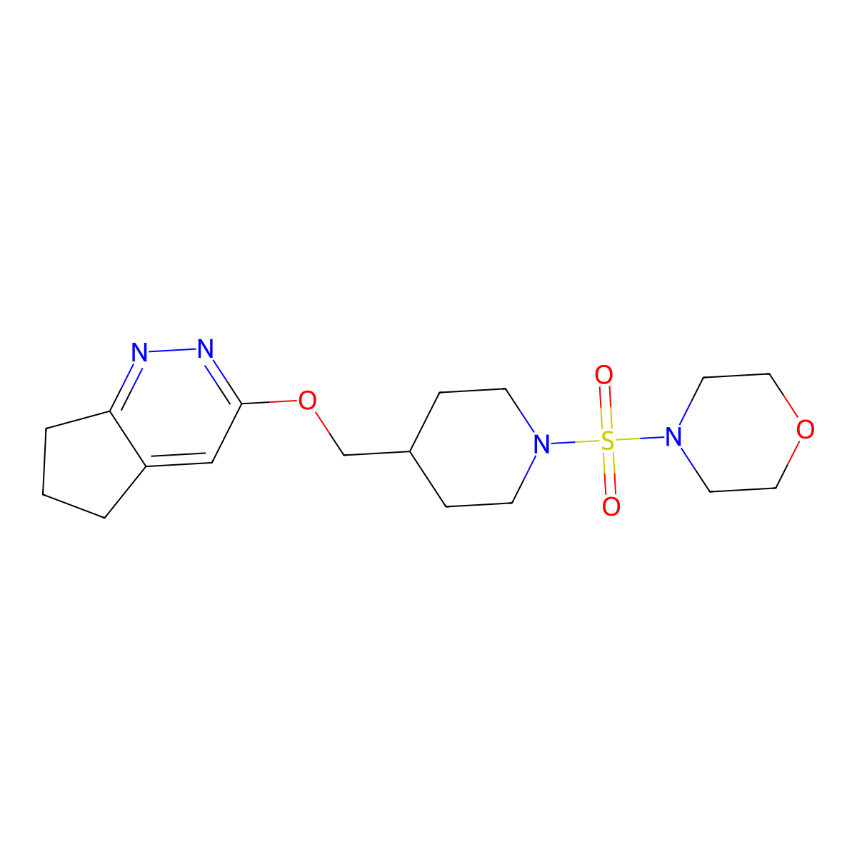 4-{[4-({5H,6H,7H-cyclopenta[c]pyridazin-3-yloxy}methyl)piperidin-1-yl]sulfonyl}morpholine molecular structure, CAS 2320888-05-7