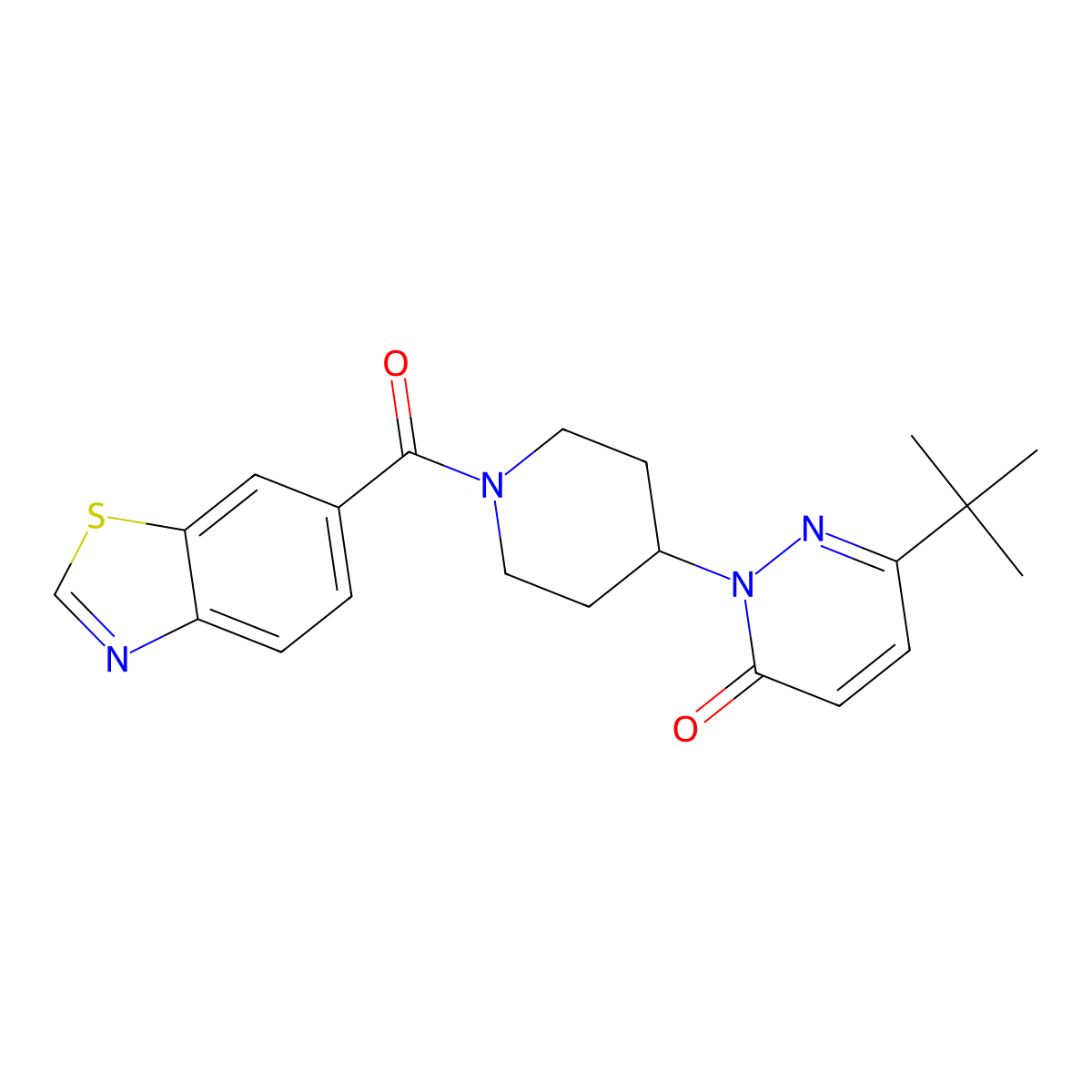 2-[1-(1,3-Benzothiazole-6-carbonyl)piperidin-4-yl]-6-tert-butyl-2,3-dihydropyridazin-3-one molecular structure, CAS 2320888-13-7