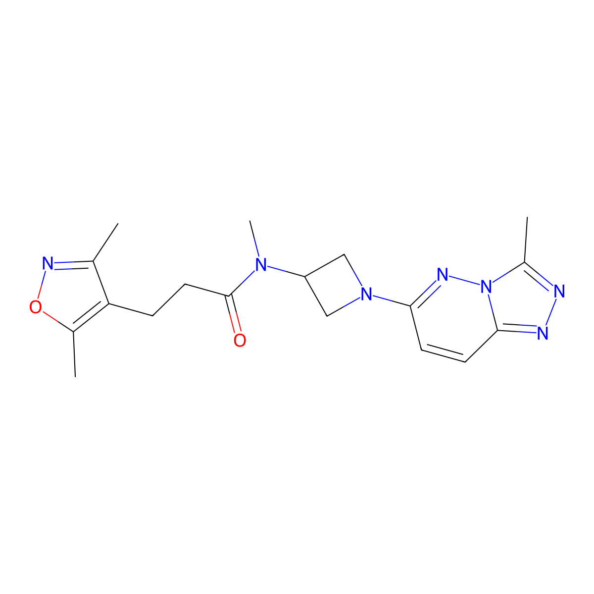 3-(3,5-dimethylisoxazol-4-yl)-N-methyl-N-(1-(3-methyl-[1,2,4]triazolo[4,3-b]pyridazin-6-yl)azetidin-3-yl)propanamide molecular structure, CAS 2320888-33-1