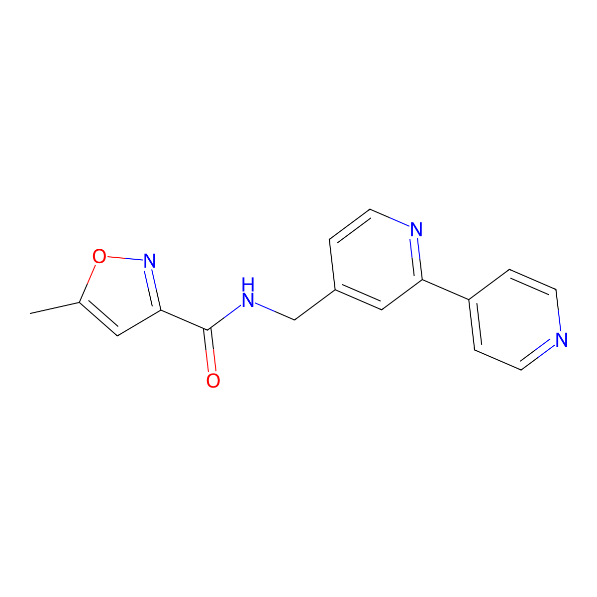 N-({[2,4'-bipyridine]-4-yl}methyl)-5-methyl-1,2-oxazole-3-carboxamide molecular structure, CAS 2320888-59-1