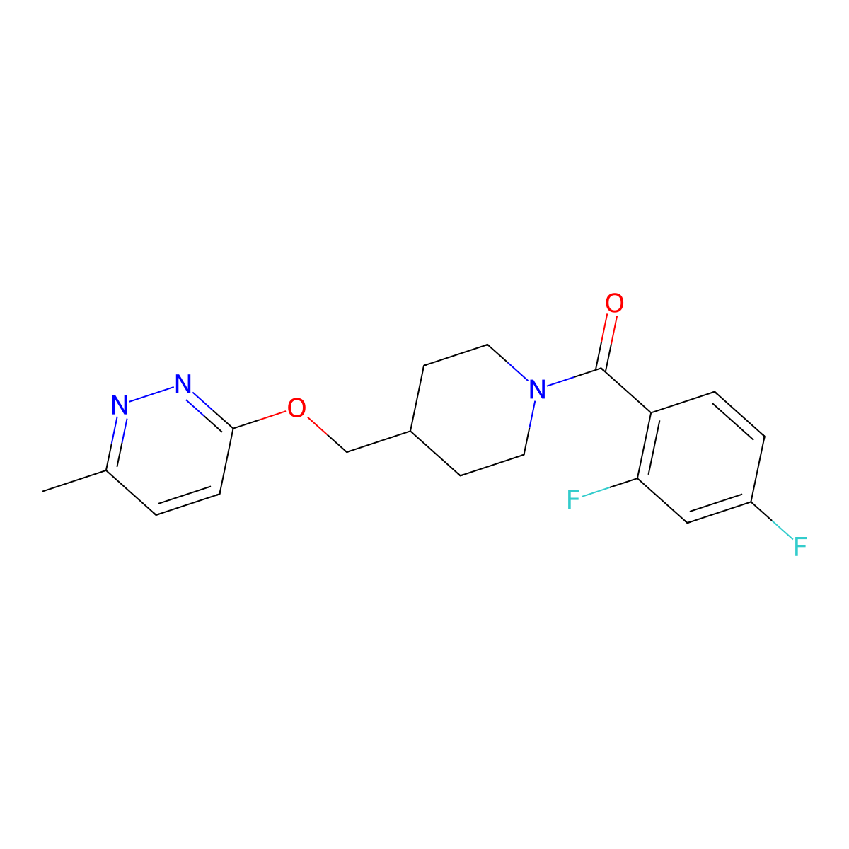 3-{[1-(2,4-Difluorobenzoyl)piperidin-4-yl]methoxy}-6-methylpyridazine molecular structure, CAS 2320888-78-4