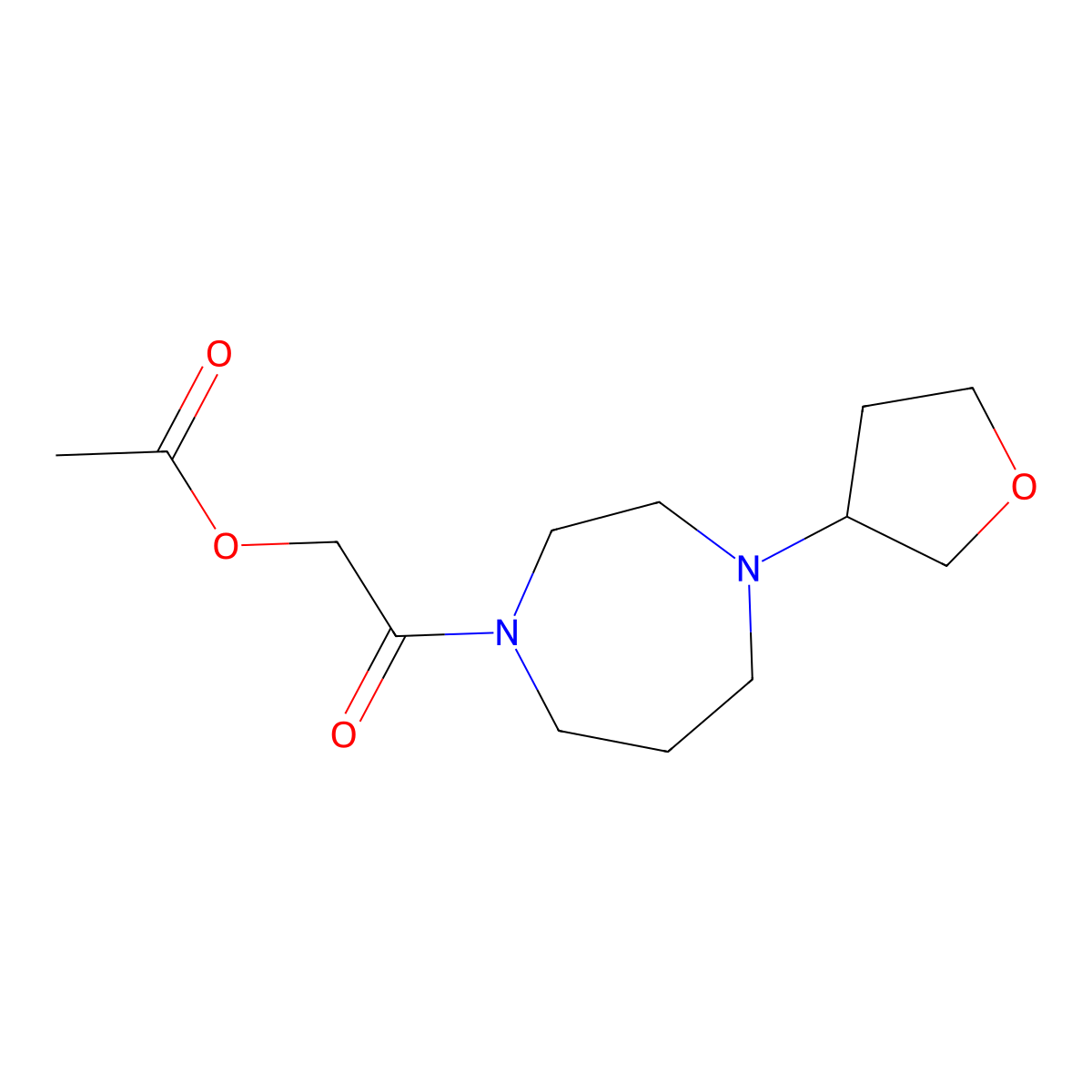 2-Oxo-2-[4-(oxolan-3-yl)-1,4-diazepan-1-yl]ethyl acetate molecular structure, CAS 2320888-85-3