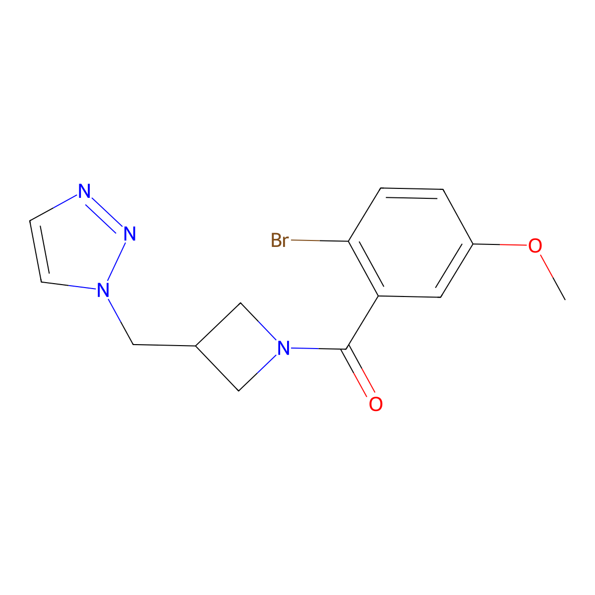 1-{[1-(2-bromo-5-methoxybenzoyl)azetidin-3-yl]methyl}-1H-1,2,3-triazole molecular structure, CAS 2320888-92-2