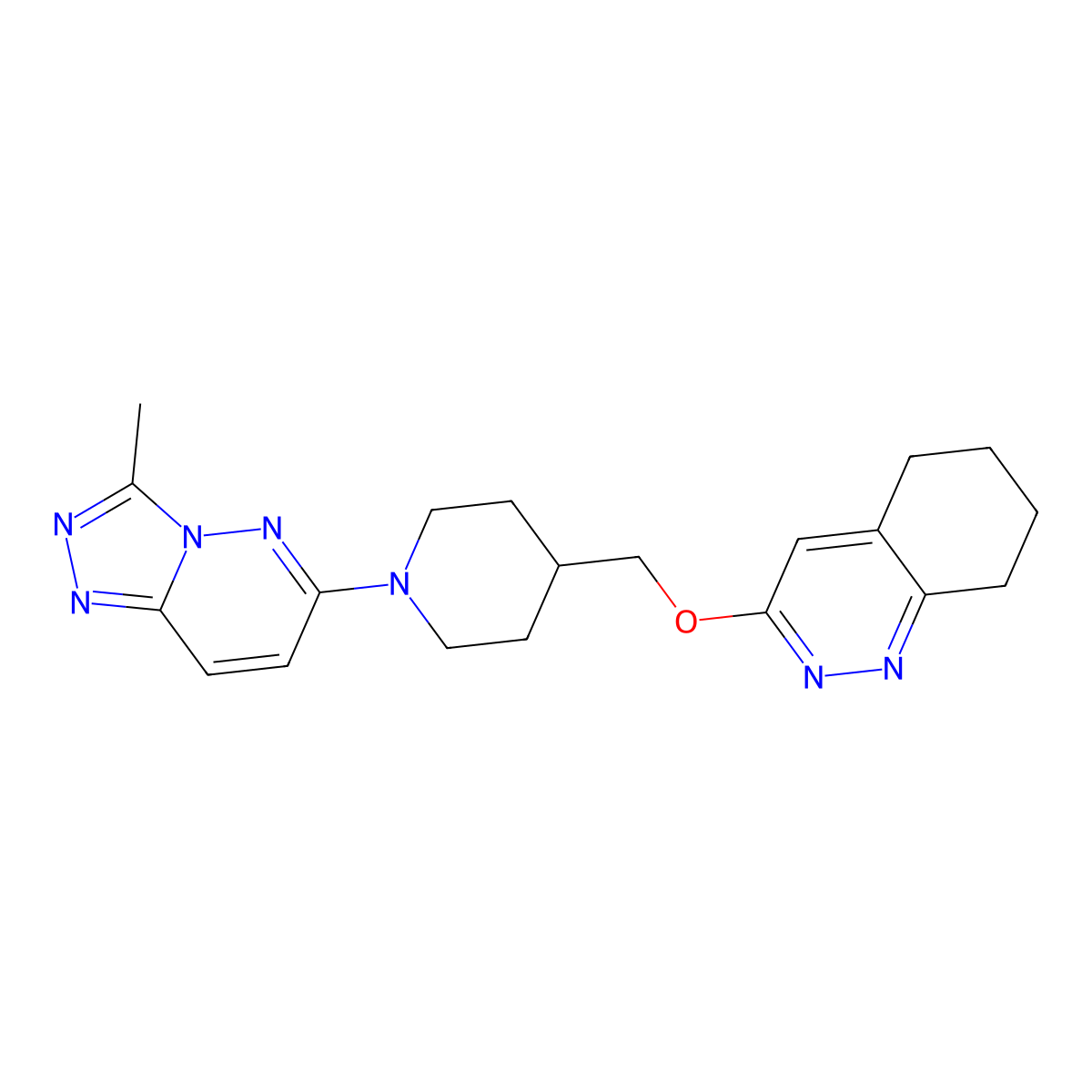 3-[(1-{3-Methyl-[1,2,4]triazolo[4,3-b]pyridazin-6-yl}piperidin-4-yl)methoxy]-5,6,7,8-tetrahydrocinnoline molecular structure, CAS 2320888-95-5
