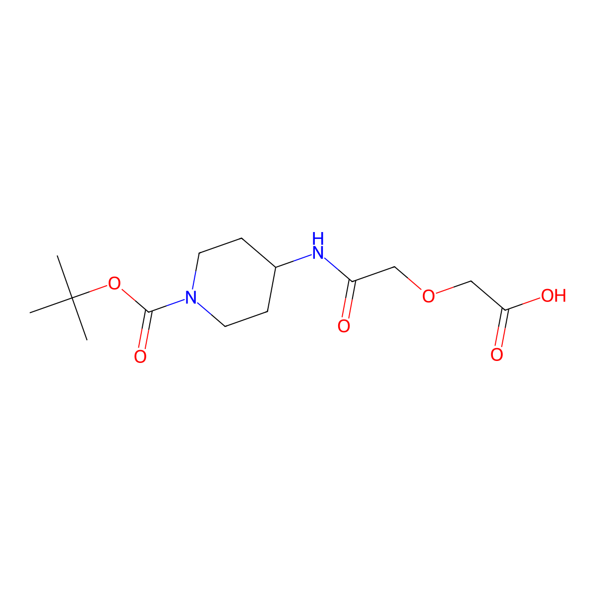 2-[({1-[(Tert-butoxy)carbonyl]piperidin-4-yl}carbamoyl)methoxy]acetic acid molecular structure, CAS 2320889-12-9