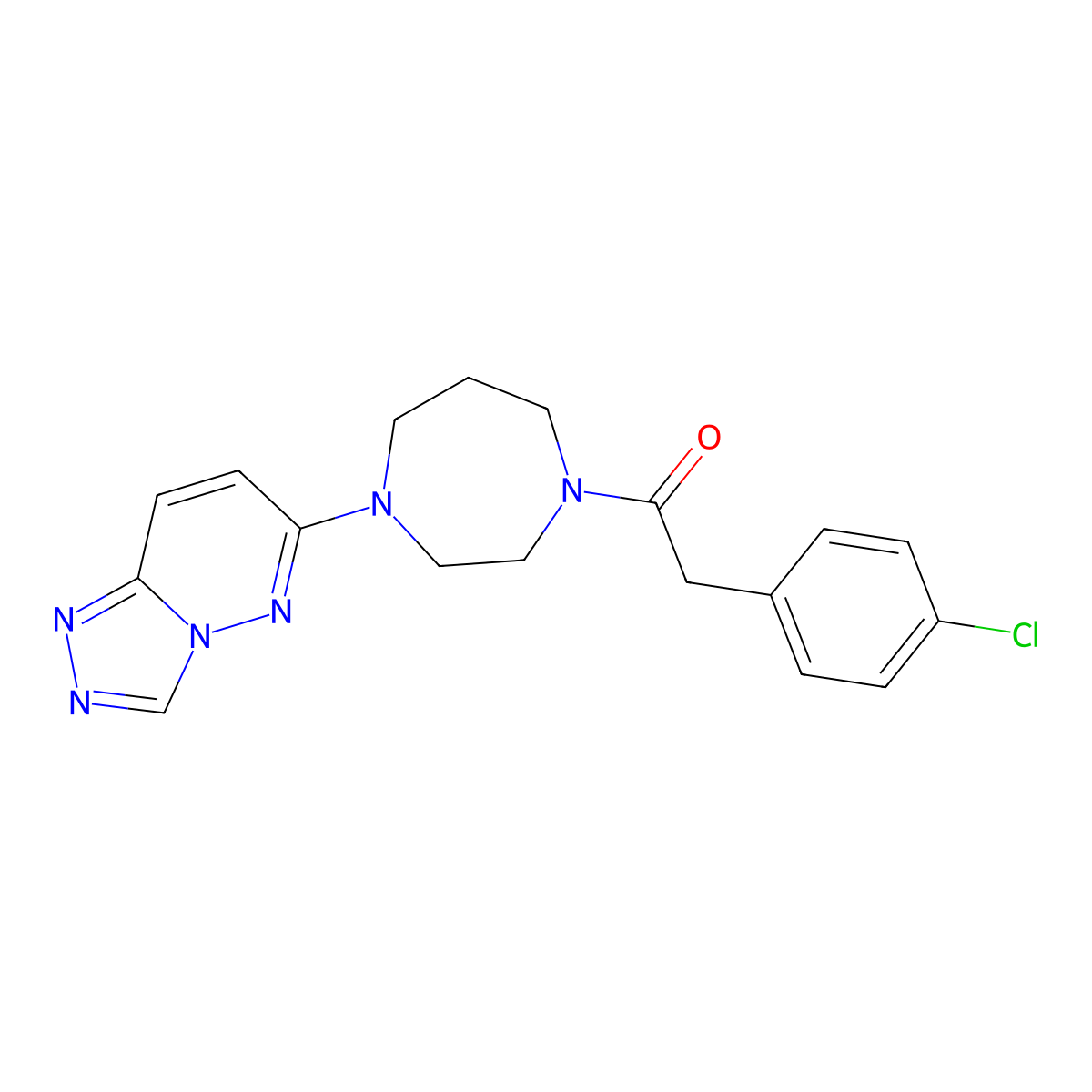2-(4-Chlorophenyl)-1-(4-{[1,2,4]triazolo[4,3-b]pyridazin-6-yl}-1,4-diazepan-1-yl)ethan-1-one molecular structure, CAS 2320889-23-2