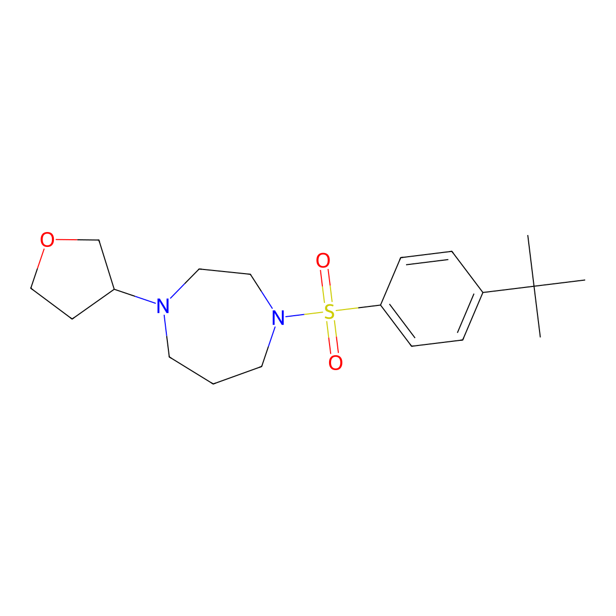 1-((4-(Tert-butyl)phenyl)sulfonyl)-4-(tetrahydrofuran-3-yl)-1,4-diazepane molecular structure, CAS 2320889-29-8
