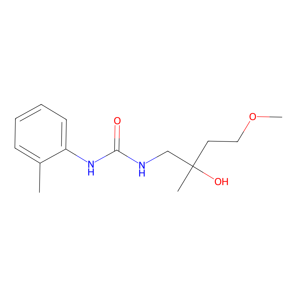 3-(2-Hydroxy-4-methoxy-2-methylbutyl)-1-(2-methylphenyl)urea molecular structure, CAS 2320889-37-8