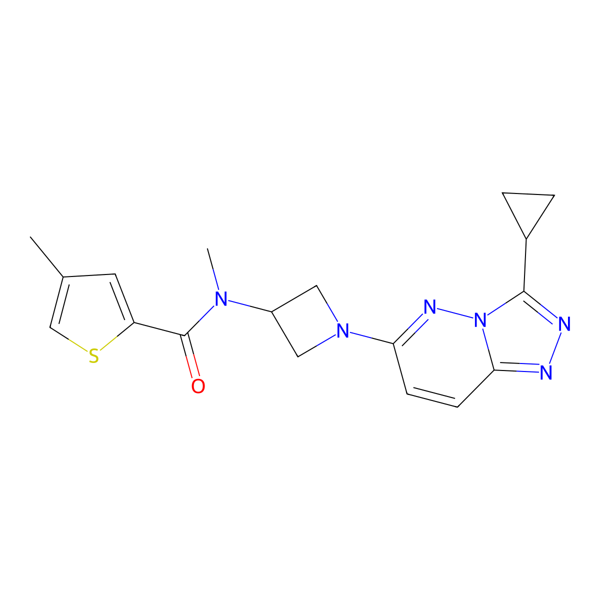 N-(1-{3-cyclopropyl-[1,2,4]triazolo[4,3-b]pyridazin-6-yl}azetidin-3-yl)-N,4-dimethylthiophene-2-carboxamide molecular structure, CAS 2320889-52-7