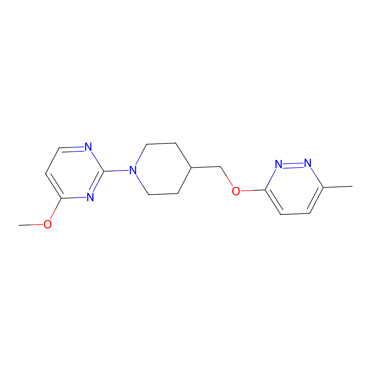 4-Methoxy-2-(4-{[(6-methylpyridazin-3-yl)oxy]methyl}piperidin-1-yl)pyrimidine molecular structure, CAS 2320889-56-1