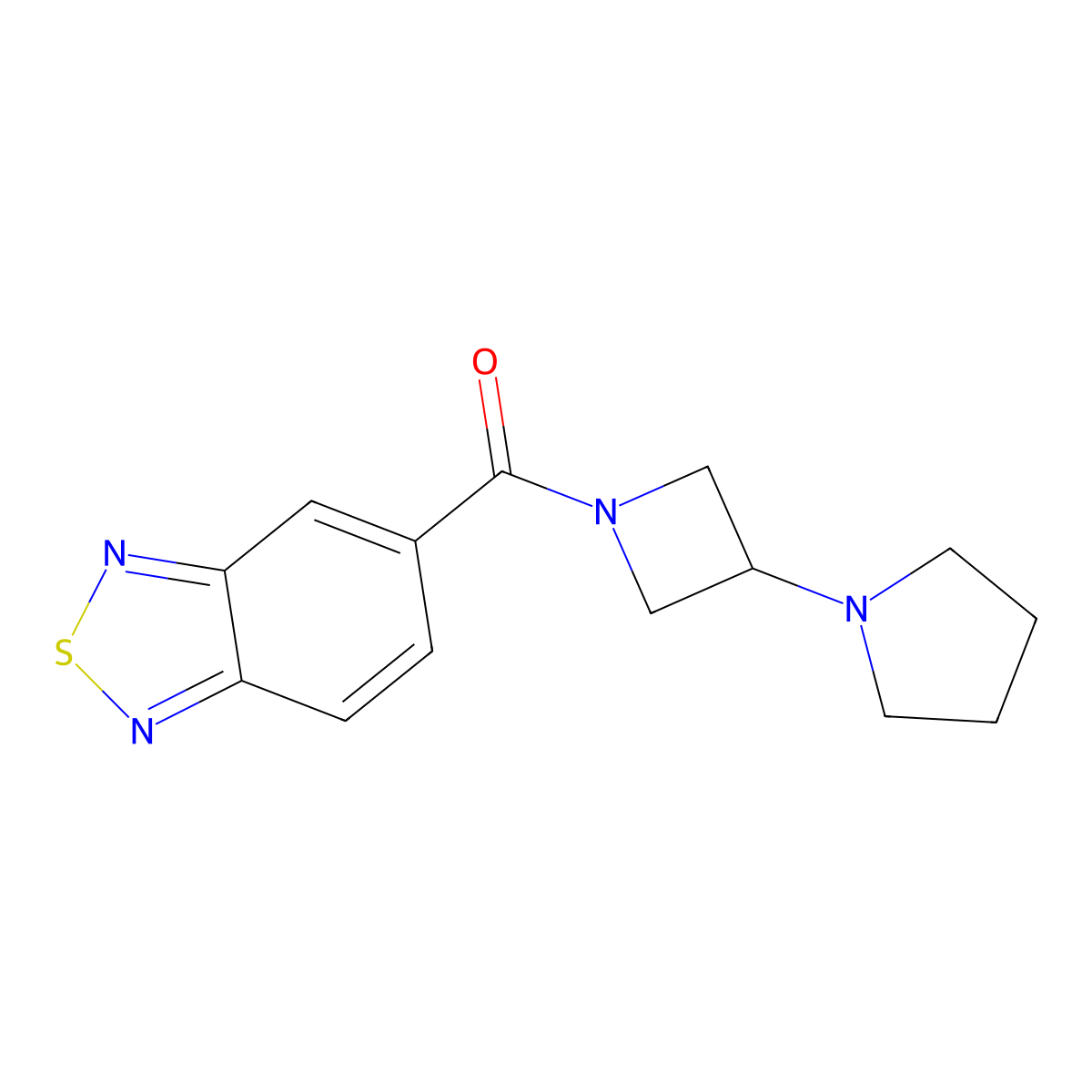 5-[3-(Pyrrolidin-1-yl)azetidine-1-carbonyl]-2,1,3-benzothiadiazole molecular structure, CAS 2320889-71-0