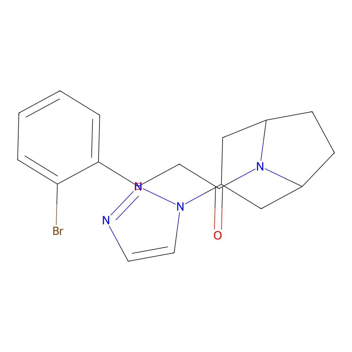 3-(2-bromophenyl)-1-[3-(1H-1,2,3-triazol-1-yl)-8-azabicyclo[3.2.1]octan-8-yl]propan-1-one molecular structure, CAS 2320889-72-1