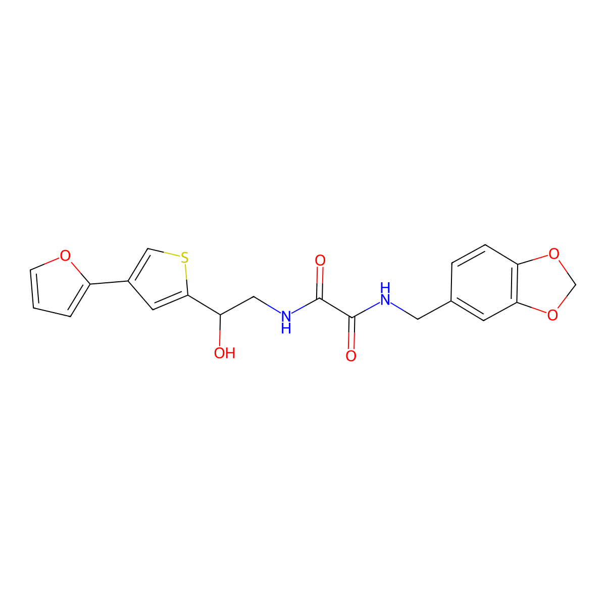 N'-[(2H-1,3-benzodioxol-5-yl)methyl]-N-{2-[4-(furan-2-yl)thiophen-2-yl]-2-hydroxyethyl}ethanediamide molecular structure, CAS 2320889-76-5