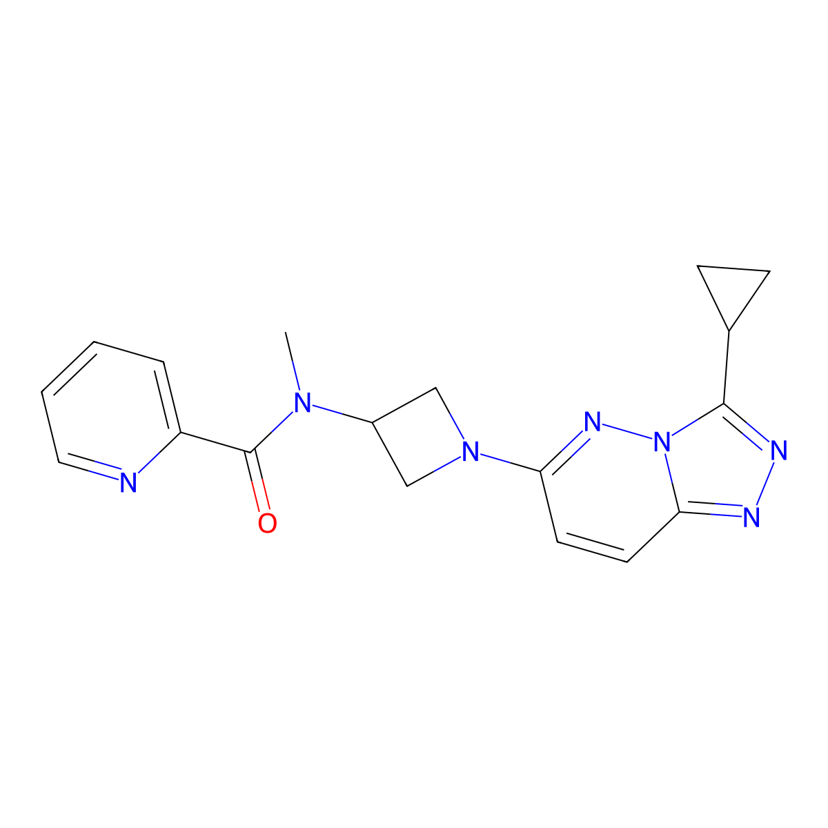 N-(1-(3-cyclopropyl-[1,2,4]triazolo[4,3-b]pyridazin-6-yl)azetidin-3-yl)-N-methylpicolinamide molecular structure, CAS 2320889-84-5
