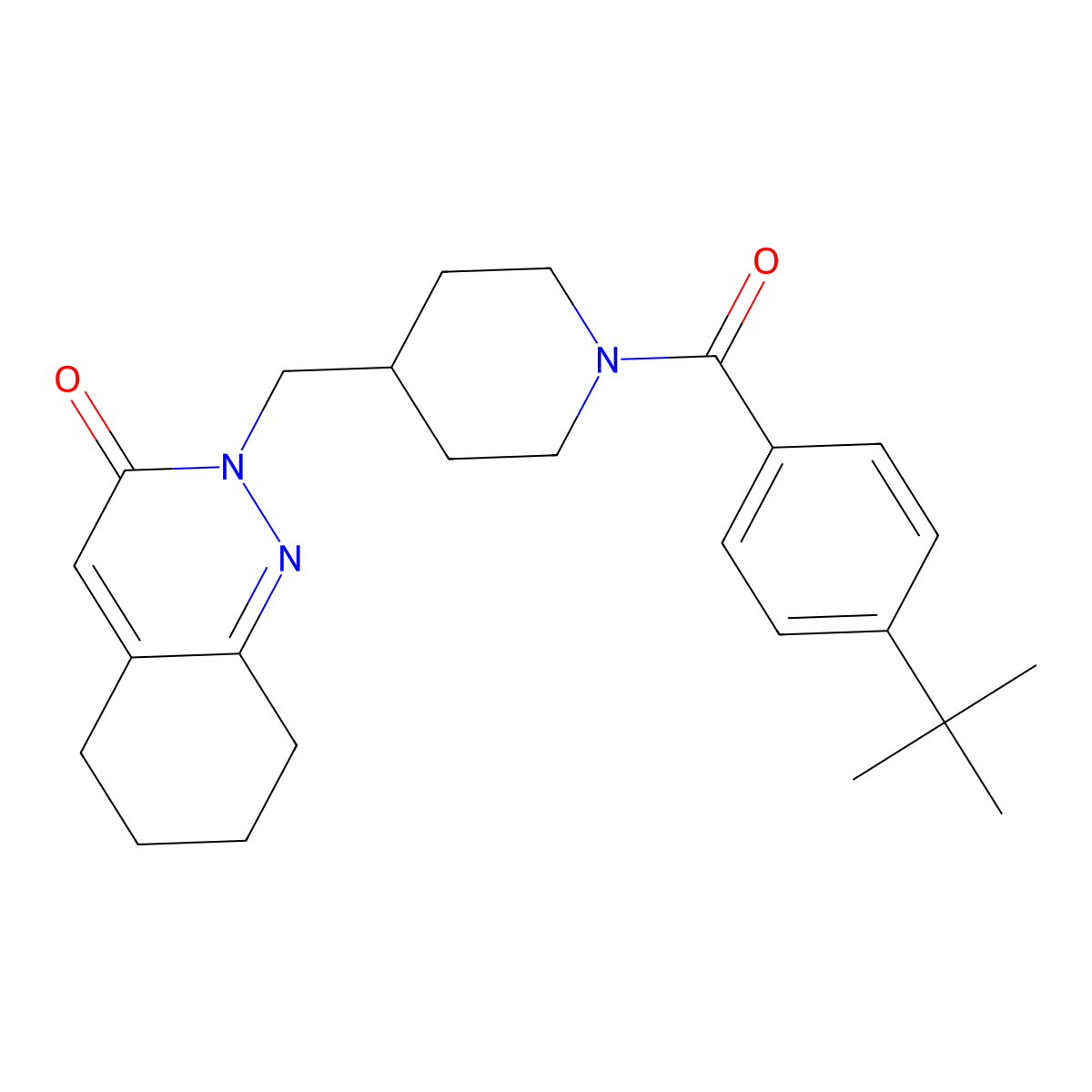 2-{[1-(4-Tert-butylbenzoyl)piperidin-4-yl]methyl}-2,3,5,6,7,8-hexahydrocinnolin-3-one molecular structure, CAS 2320890-38-6