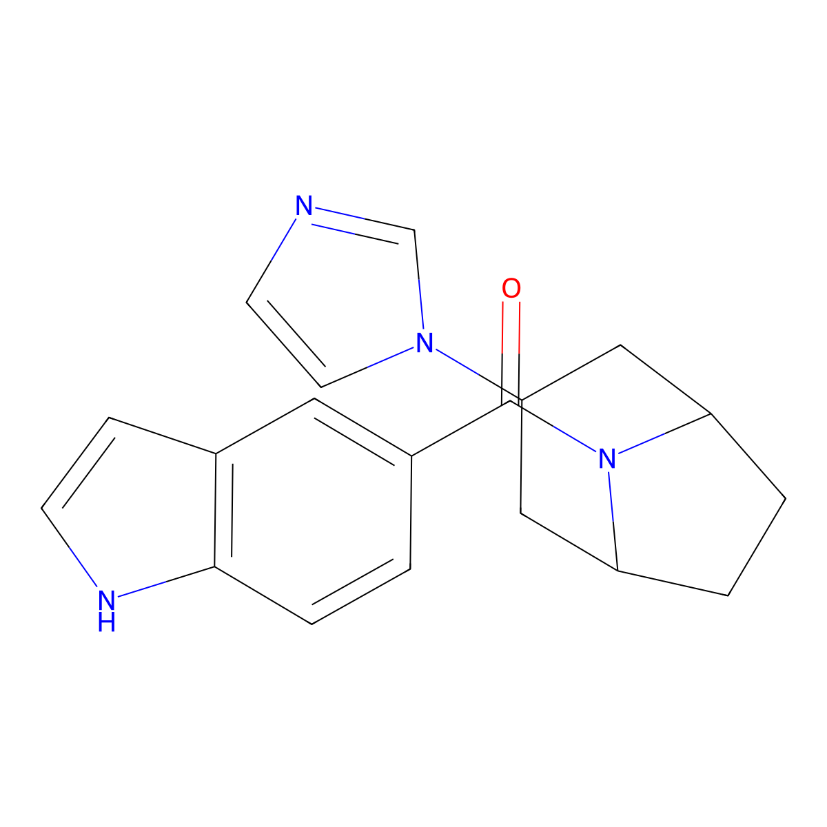 5-[3-(1H-imidazol-1-yl)-8-azabicyclo[3.2.1]octane-8-carbonyl]-1H-indole molecular structure, CAS 2320890-44-4
