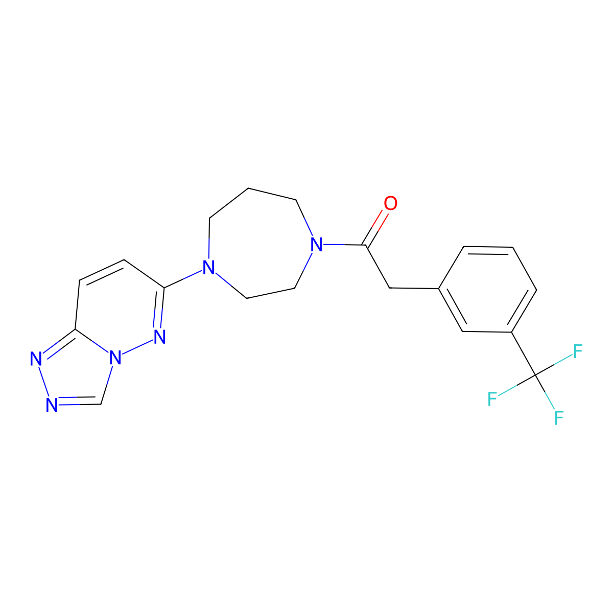 1-(4-([1,2,4]Triazolo[4,3-b]pyridazin-6-yl)-1,4-diazepan-1-yl)-2-(3-(trifluoromethyl)phenyl)ethan-1-one molecular structure, CAS 2320890-57-9