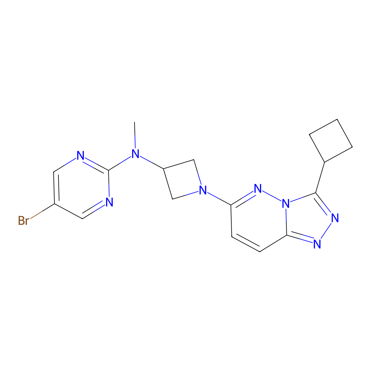 5-bromo-N-(1-{3-cyclobutyl-[1,2,4]triazolo[4,3-b]pyridazin-6-yl}azetidin-3-yl)-N-methylpyrimidin-2-amine molecular structure, CAS 2320890-83-1