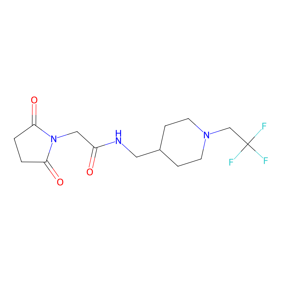 2-(2,5-dioxopyrrolidin-1-yl)-N-{[1-(2,2,2-trifluoroethyl)piperidin-4-yl]methyl}acetamide molecular structure, CAS 2320891-08-3