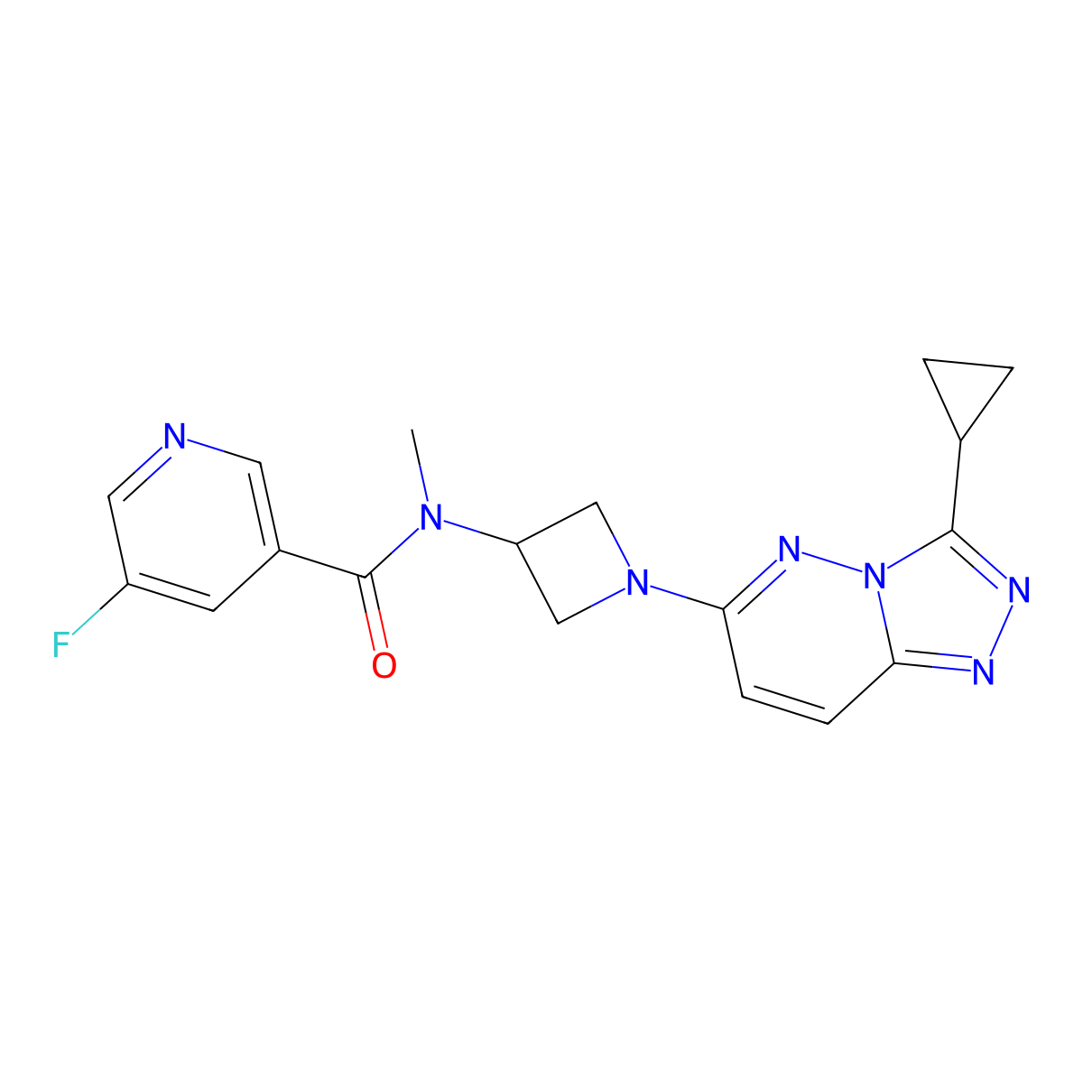 N-(1-{3-cyclopropyl-[1,2,4]triazolo[4,3-b]pyridazin-6-yl}azetidin-3-yl)-5-fluoro-N-methylpyridine-3-carboxamide molecular structure, CAS 2320891-13-0