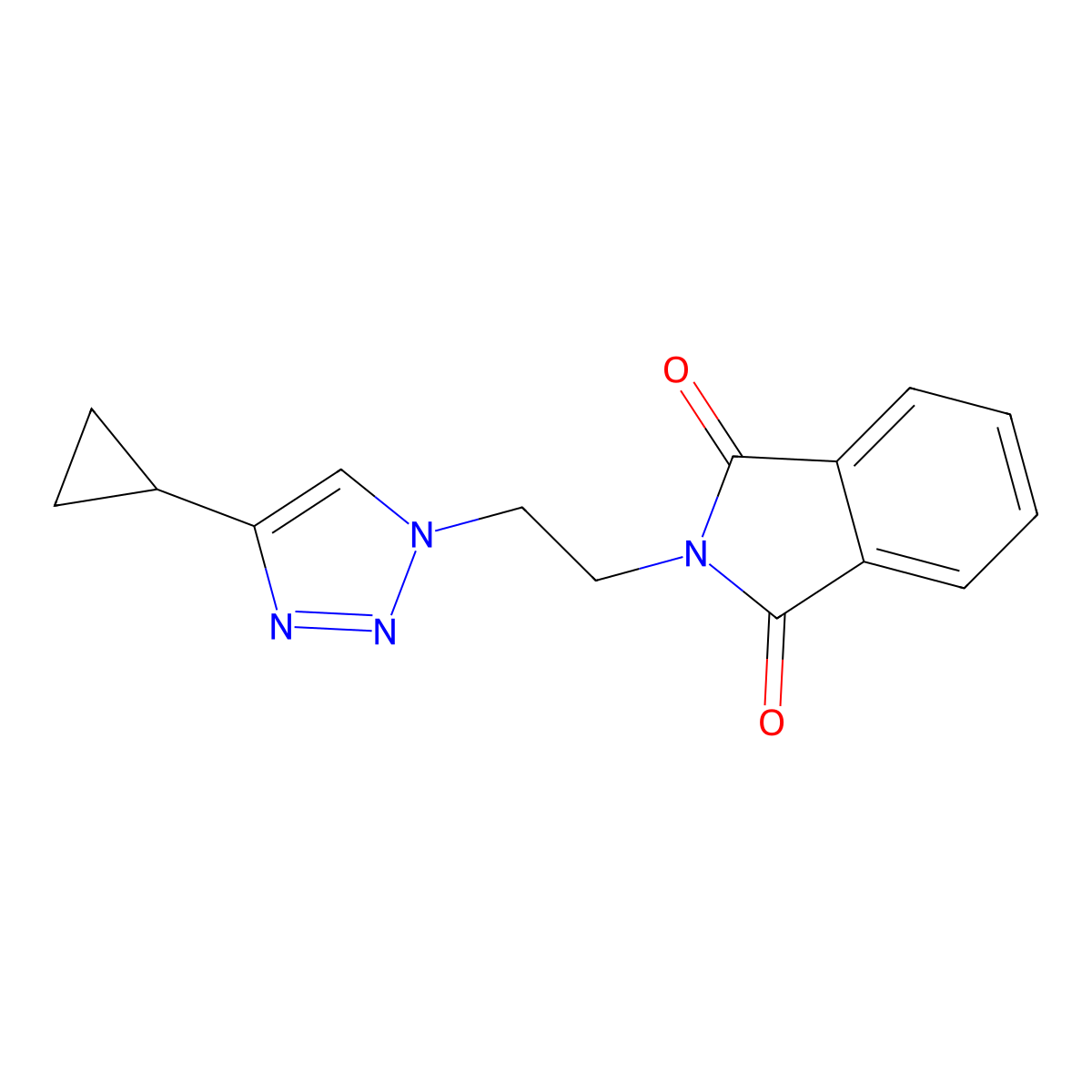 2-(2-(4-cyclopropyl-1H-1,2,3-triazol-1-yl)ethyl)isoindoline-1,3-dione molecular structure, CAS 2320896-23-7
