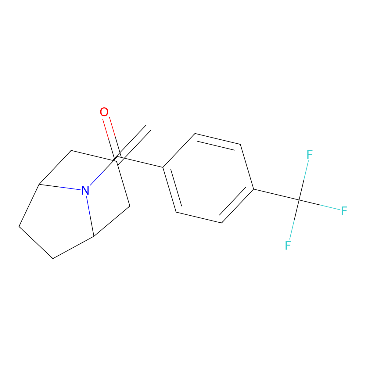 3-Methylidene-8-[4-(trifluoromethyl)benzoyl]-8-azabicyclo[3.2.1]octane molecular structure, CAS 2320896-49-7