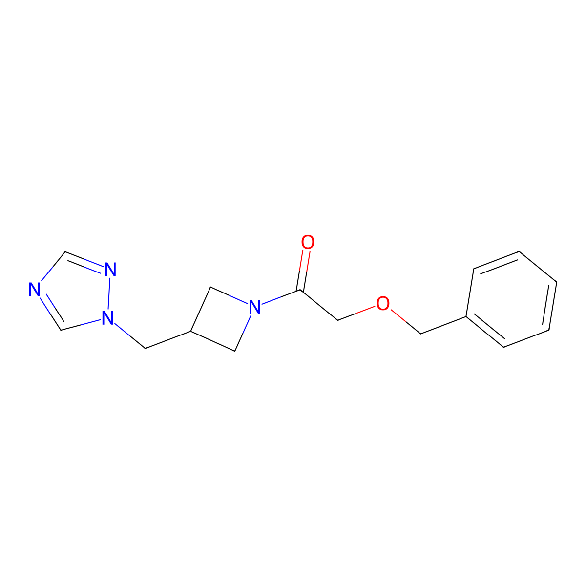 2-(benzyloxy)-1-{3-[(1H-1,2,4-triazol-1-yl)methyl]azetidin-1-yl}ethan-1-one molecular structure, CAS 2320896-73-7