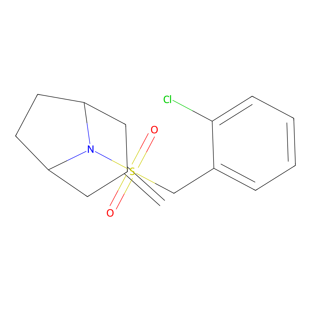 8-[(2-Chlorophenyl)methanesulfonyl]-3-methylidene-8-azabicyclo[3.2.1]octane molecular structure, CAS 2320897-56-9