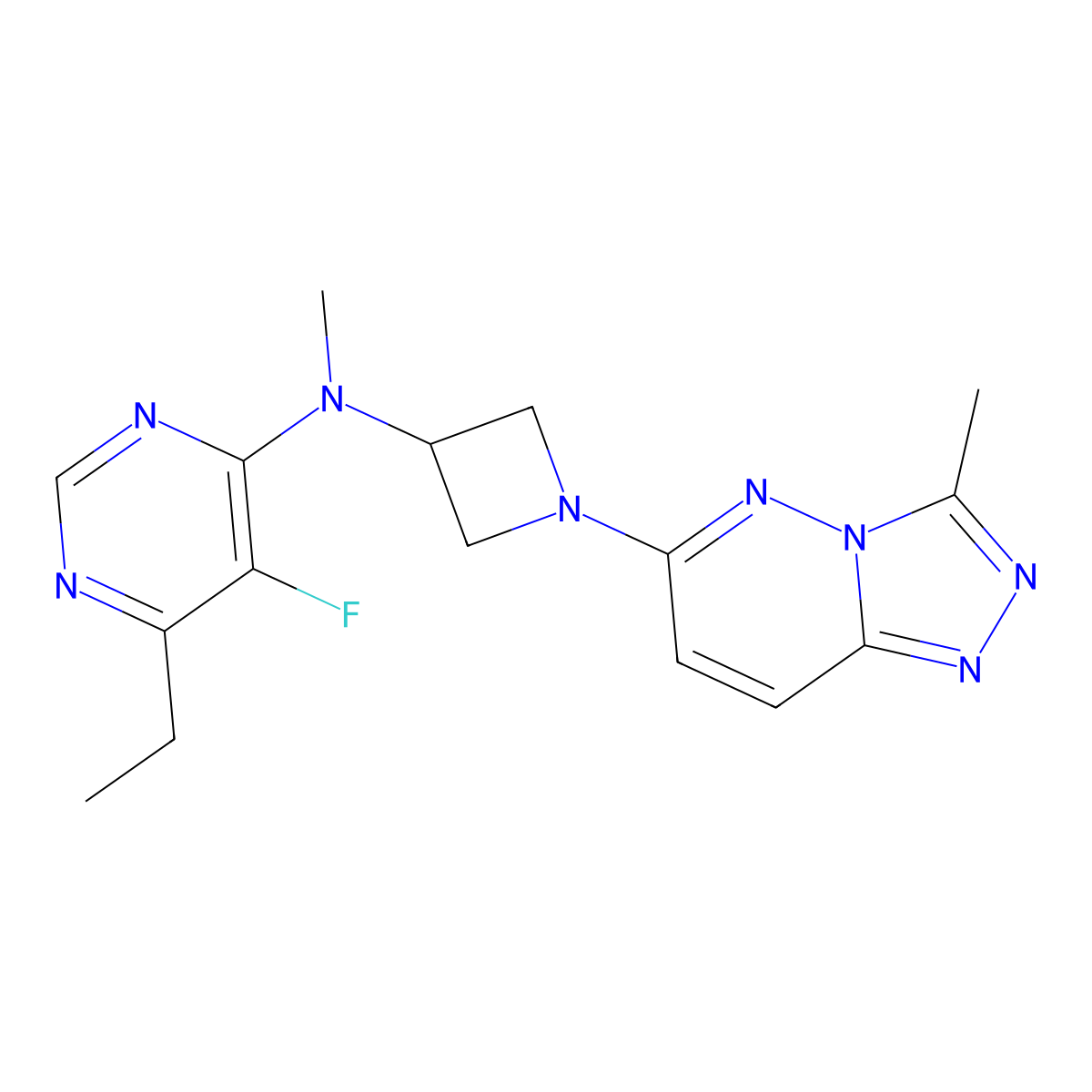 6-ethyl-5-fluoro-N-methyl-N-(1-{3-methyl-[1,2,4]triazolo[4,3-b]pyridazin-6-yl}azetidin-3-yl)pyrimidin-4-amine molecular structure, CAS 2320897-63-8