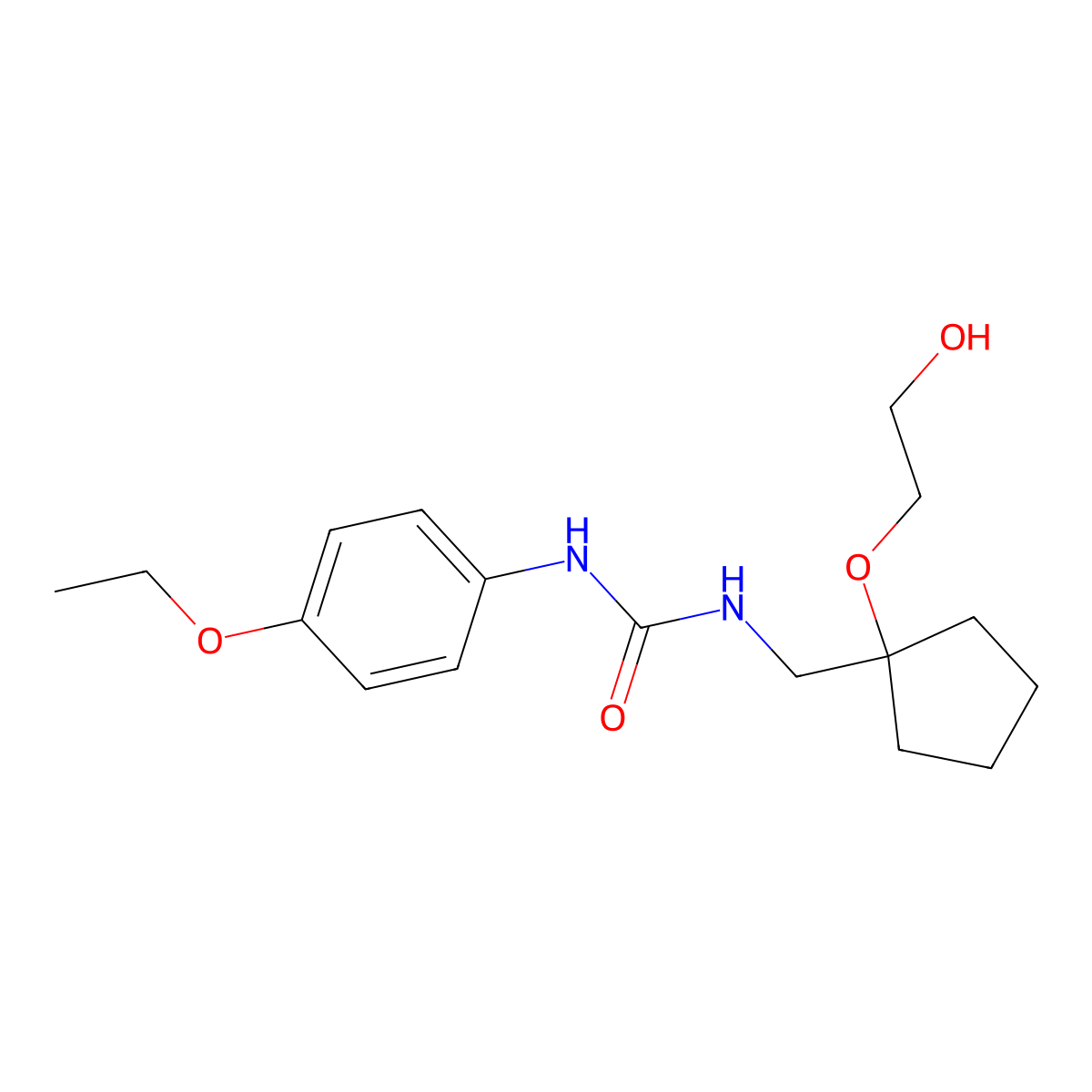 1-(4-Ethoxyphenyl)-3-((1-(2-hydroxyethoxy)cyclopentyl)methyl)urea molecular structure, CAS 2320897-74-1