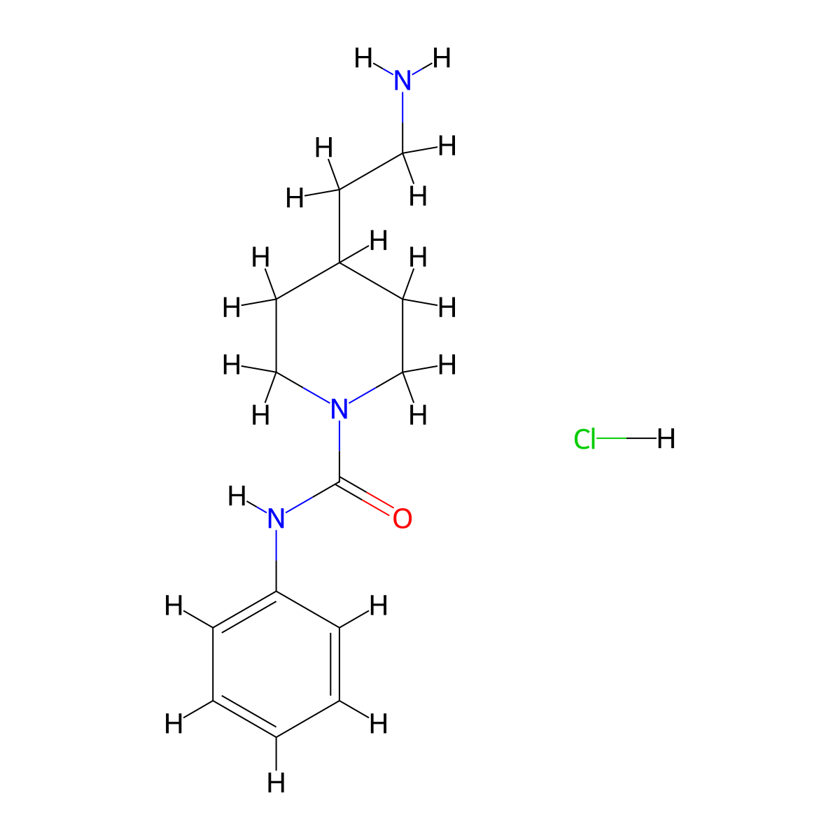 4-(2-aminoethyl)-N-phenylpiperidine-1-carboxamide hydrochloride molecular structure, CAS 2320898-38-0
