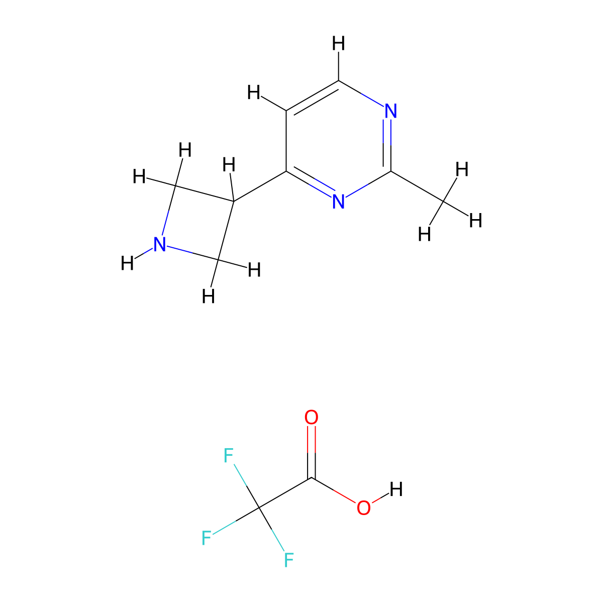4-(Azetidin-3-yl)-2-methylpyrimidine tfa molecular structure, CAS 2320915-60-2