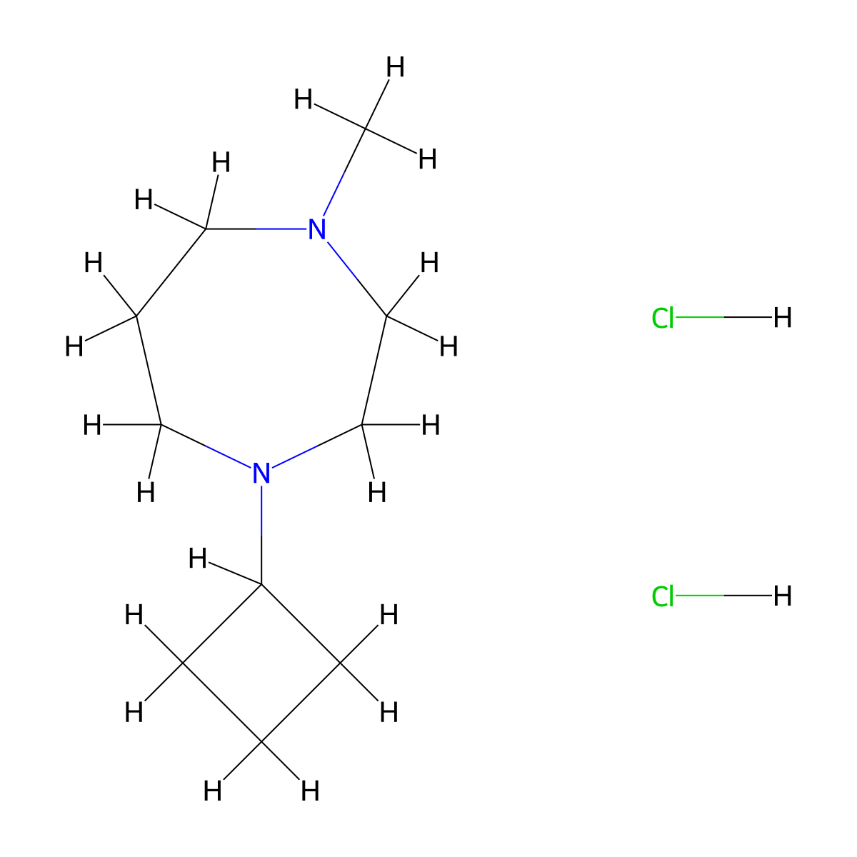 1-Cyclobutyl-4-methyl-1,4-diazepane dihydrochloride molecular structure, CAS 2320923-14-4
