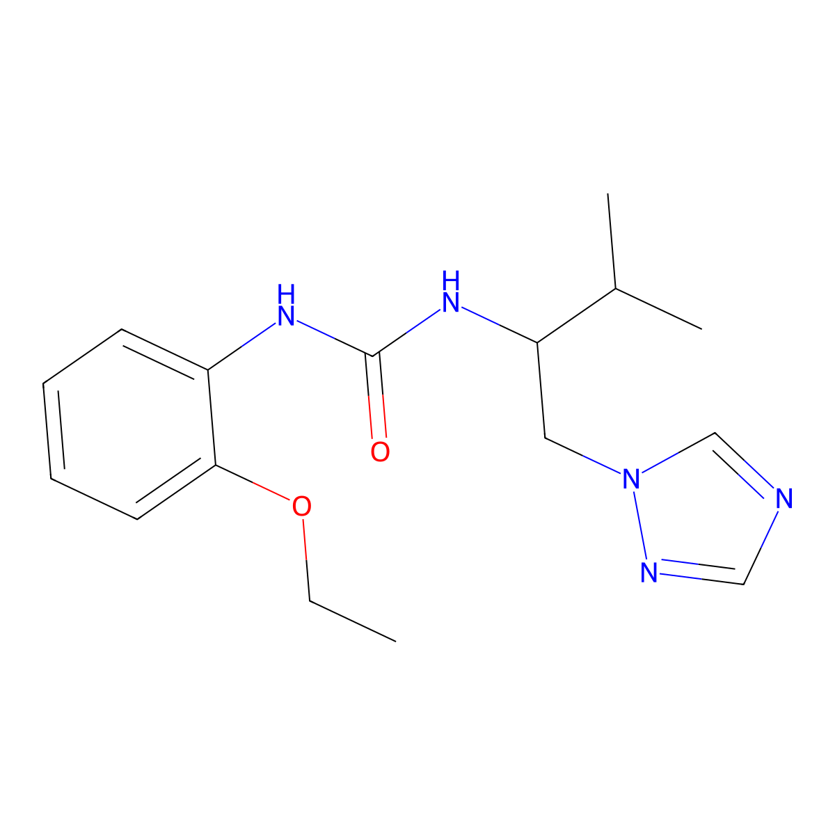 1-(2-ethoxyphenyl)-3-[3-methyl-1-(1H-1,2,4-triazol-1-yl)butan-2-yl]urea molecular structure, CAS 2320923-22-4
