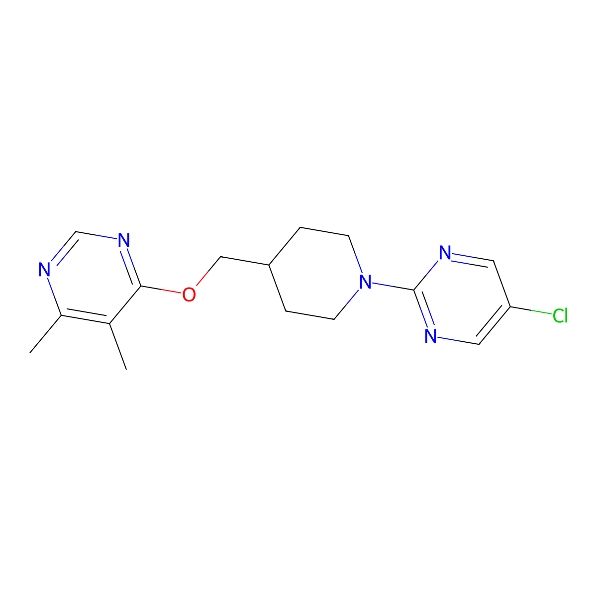 4-{[1-(5-Chloropyrimidin-2-yl)piperidin-4-yl]methoxy}-5,6-dimethylpyrimidine molecular structure, CAS 2320923-57-5